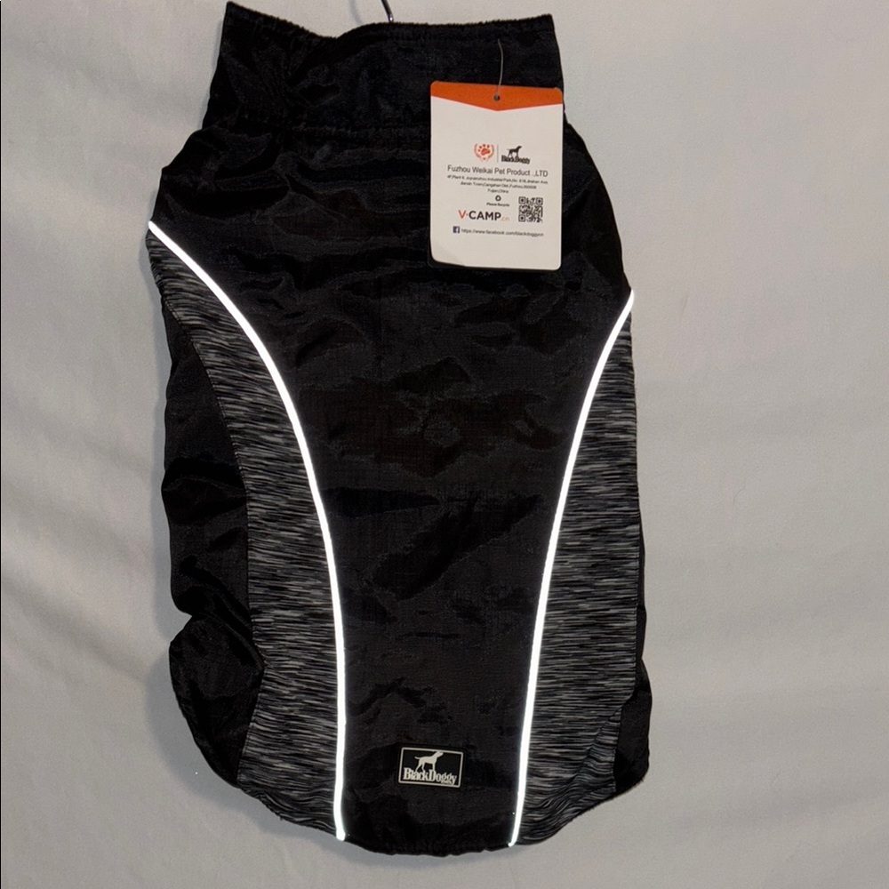 Black Reflective Dog Jacket by